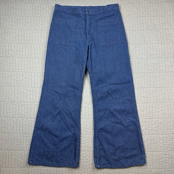 Vintage US Navy Jeans Men 34R (32x28) Blue Trouser Utility Denim Type I Military